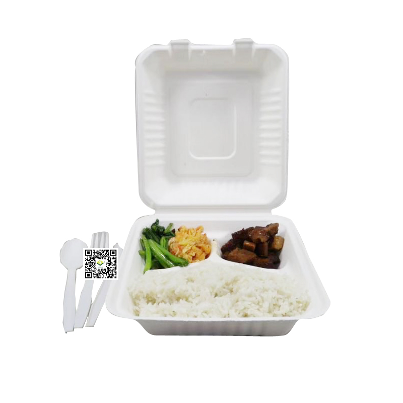 Tá Sugarcane bagasse to go box i dtáirgeadh